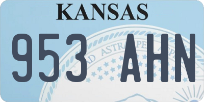 KS license plate 953AHN