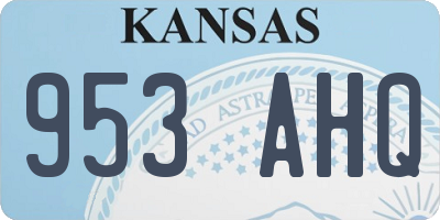 KS license plate 953AHQ