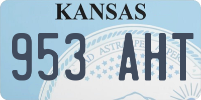 KS license plate 953AHT
