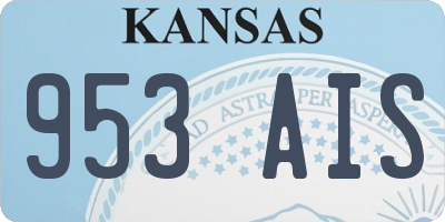 KS license plate 953AIS