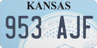 KS license plate 953AJF