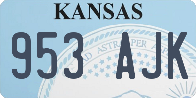 KS license plate 953AJK