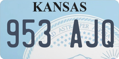 KS license plate 953AJQ