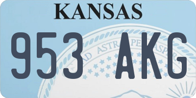 KS license plate 953AKG