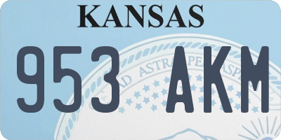 KS license plate 953AKM