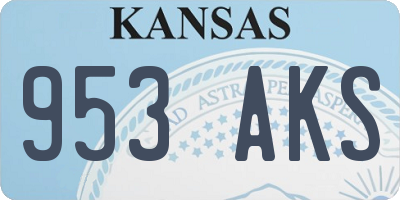 KS license plate 953AKS