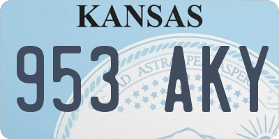 KS license plate 953AKY