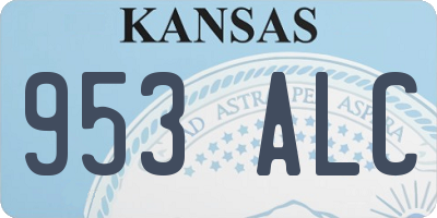 KS license plate 953ALC