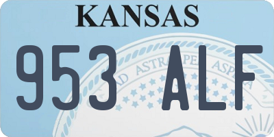 KS license plate 953ALF
