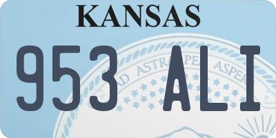 KS license plate 953ALI