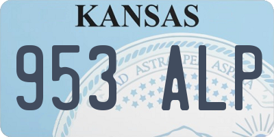 KS license plate 953ALP