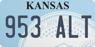KS license plate 953ALT