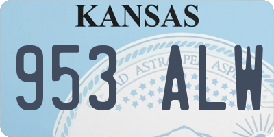 KS license plate 953ALW
