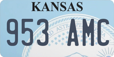 KS license plate 953AMC