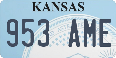 KS license plate 953AME