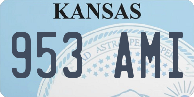 KS license plate 953AMI