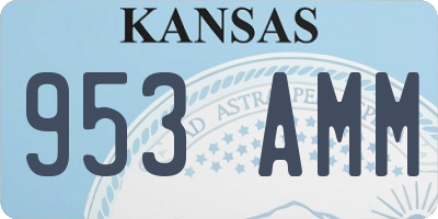 KS license plate 953AMM
