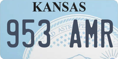 KS license plate 953AMR