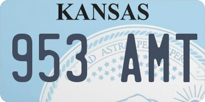 KS license plate 953AMT