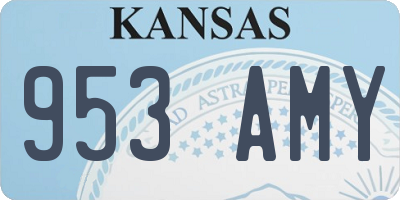 KS license plate 953AMY
