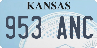 KS license plate 953ANC