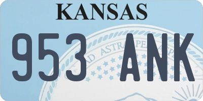 KS license plate 953ANK