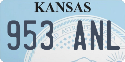 KS license plate 953ANL