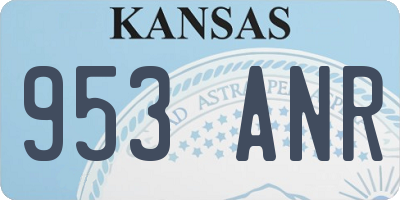KS license plate 953ANR