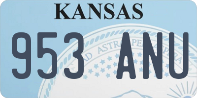 KS license plate 953ANU