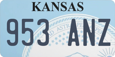 KS license plate 953ANZ