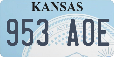 KS license plate 953AOE