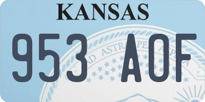 KS license plate 953AOF