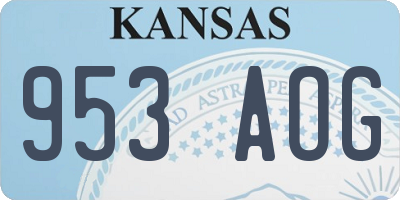 KS license plate 953AOG