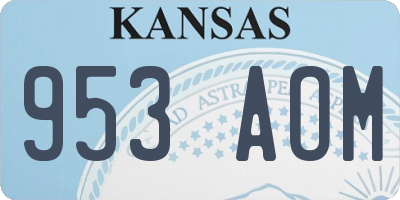 KS license plate 953AOM