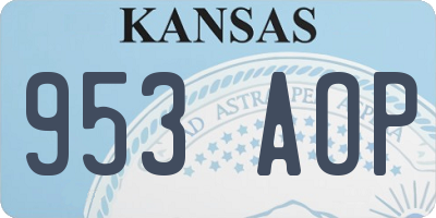 KS license plate 953AOP