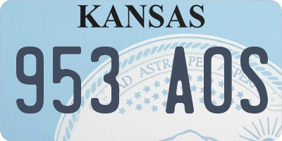 KS license plate 953AOS