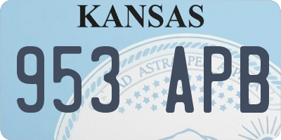 KS license plate 953APB