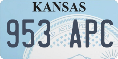KS license plate 953APC