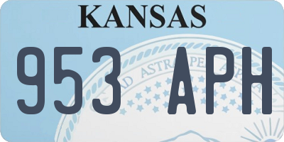 KS license plate 953APH