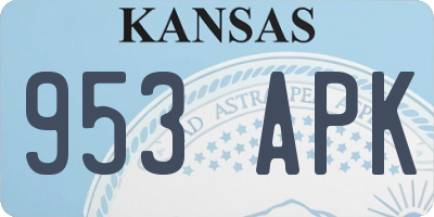 KS license plate 953APK