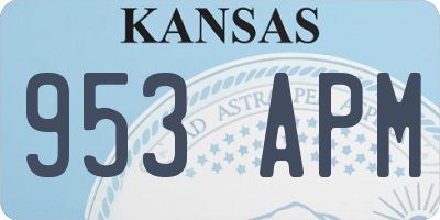 KS license plate 953APM