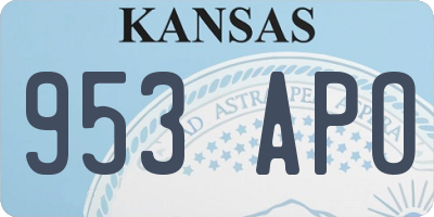 KS license plate 953APO