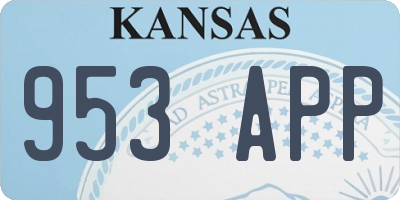 KS license plate 953APP