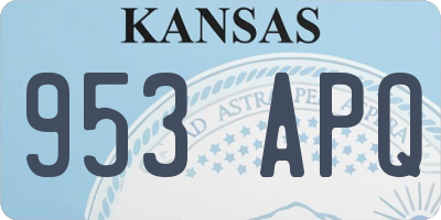 KS license plate 953APQ