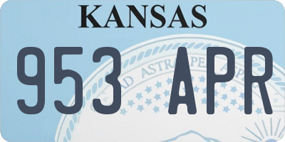 KS license plate 953APR