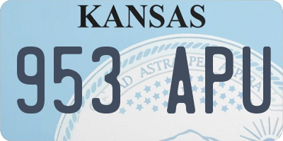 KS license plate 953APU