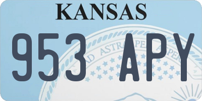 KS license plate 953APY