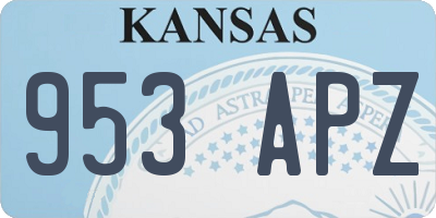 KS license plate 953APZ