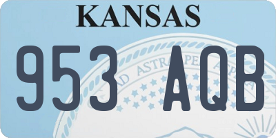 KS license plate 953AQB