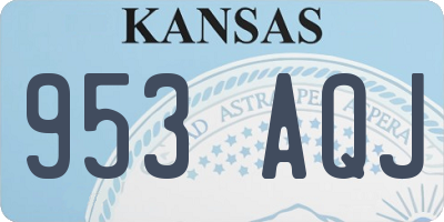 KS license plate 953AQJ